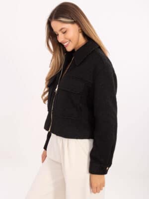 Елегантно преходно яке – Черен – 893623