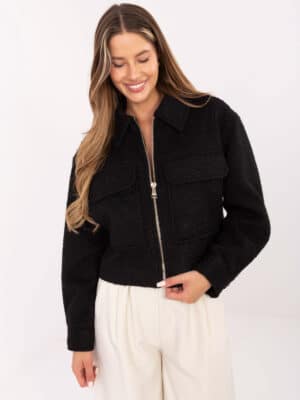 Елегантно преходно яке – Черен – 893623