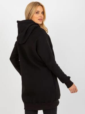 Топъл суитшърт тип туника – Черен – 343201