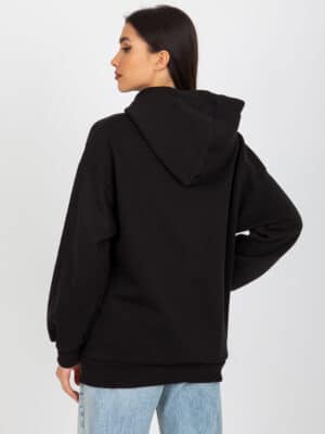 Топъл суитшърт с качулка – Черен – 343188