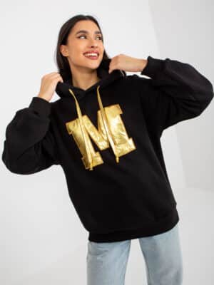 Топъл суитшърт с качулка – Черен – 343188