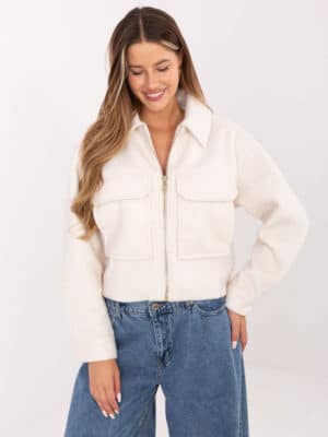 Стилно преходно яке – Бял – 893487