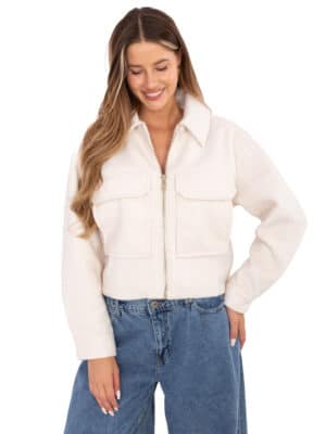 Стилно преходно яке – Бял – 893487