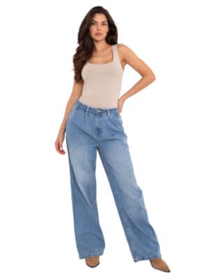 Стилни дънкови панталони – Небесносини – 946169