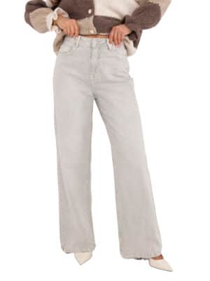 Стилни дънкови панталони – Светлосив – 957783