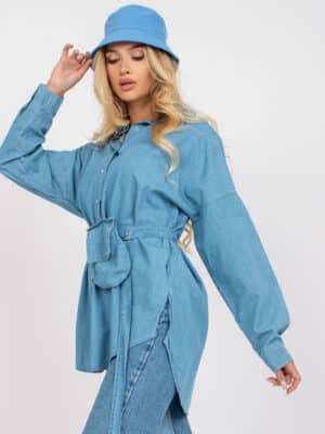 Стилна дънкова риза – Син – 190324