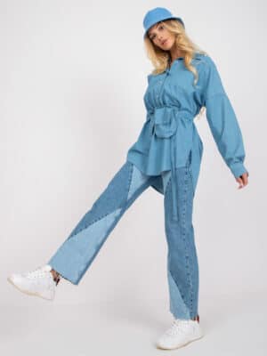 Стилна дънкова риза – Син – 190324