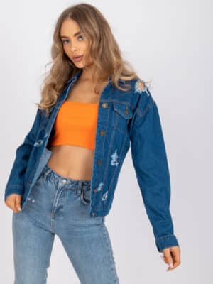 Модерно дънково яке – Тъмносин – 200016