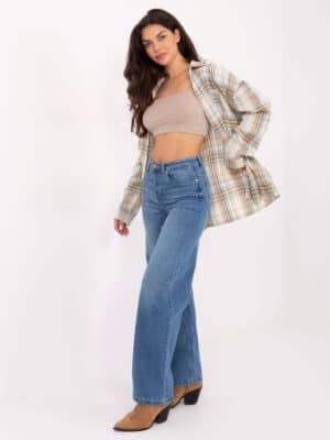 Стилни дънкови панталони – Тъмносин – 946190