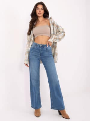 Стилни дънкови панталони – Тъмносин – 946190