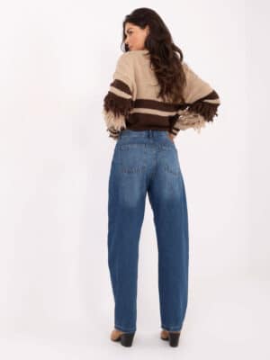 Стилни дънкови панталони – Тъмносин – 946626