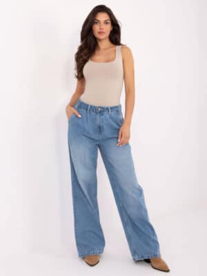 Стилни дънкови панталони – Небесносини – 946169