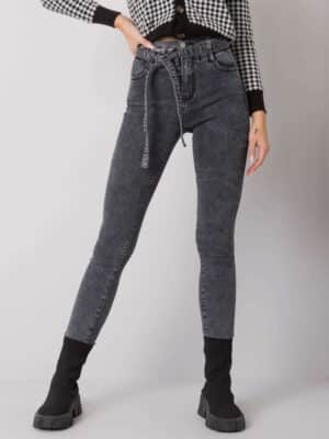 Стилни дънкови панталони – Тъмносив – 075119