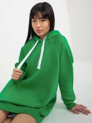 Топъл суитшърт тип туника – Зелен – 343225