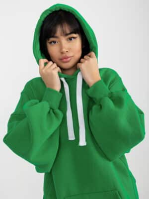 Топъл суитшърт тип туника – Зелен – 345892