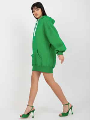 Топъл суитшърт тип туника – Зелен – 345892