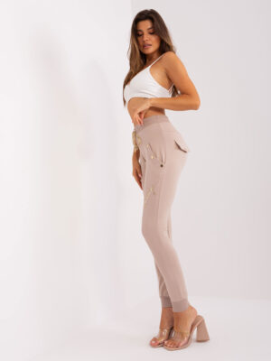 Стилни панталони – Бежов – 437191