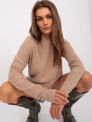 Класически пуловер – Бежов – 447022