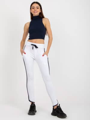 Стилно спортно долнище – Бял – 358915
