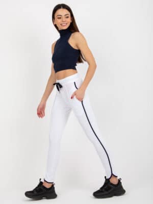 Стилно спортно долнище – Бял – 358915