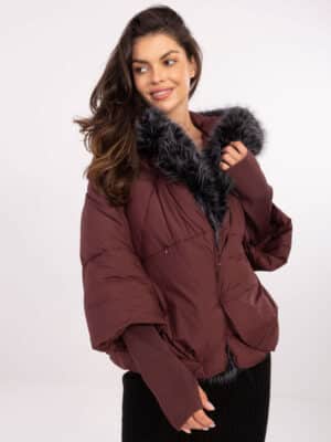 Елегантно зимно яке – Бордо – 045516