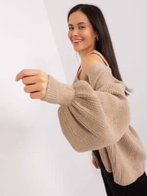 Елегантен комплект потник и жилетка – Тъмнобежов – 474318