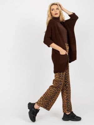 Стилен кардиган – Тъмнокафяв – 81909