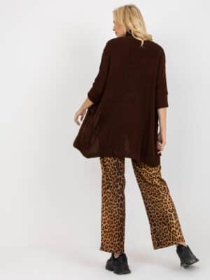 Стилен кардиган – Тъмнокафяв – 81909