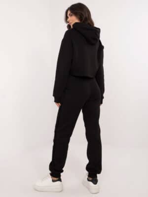 Стилен памучен комплект – Черен – 001437