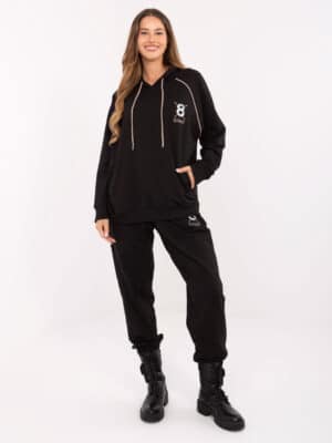 Спортен комплект с щампа – Черен – 056185