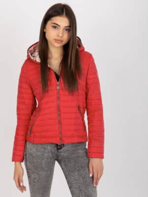 Стилно преходно якета – Червен – 382286