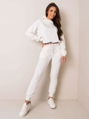 Стилен памучен комплект – Бял – 694564