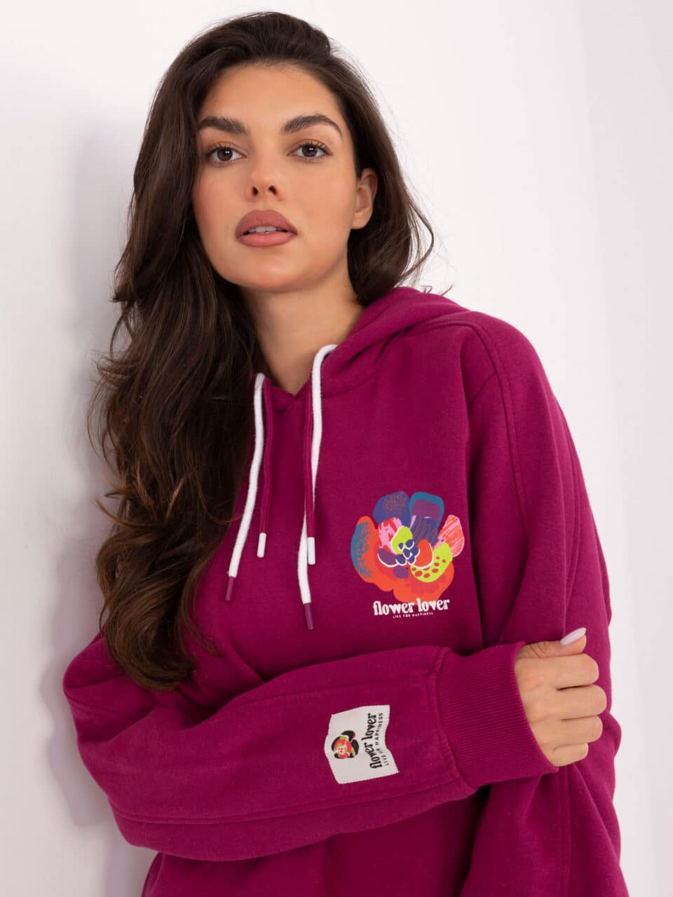 Шикозна блуза с принт – Розов – 910306