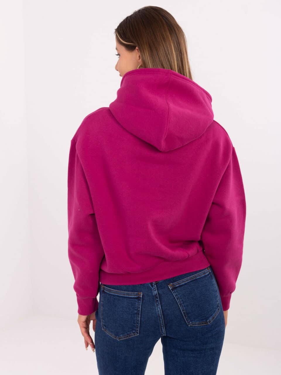 Стилна блуза с качулка – Розов – 968512