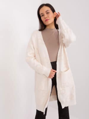 Стилен дамски кардиган – Бежов – 473618