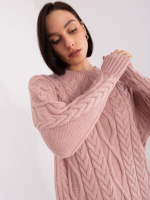 Шикозна плетена рокля – Светлорозов – 75063