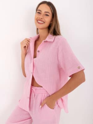 Стилен летен комплект – Светлорозов – 045035