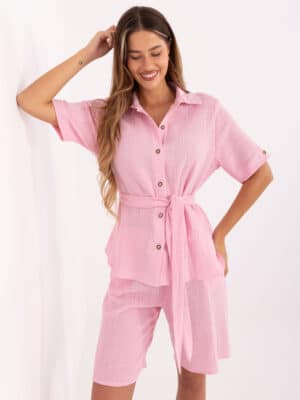 Стилен летен комплект – Светлорозов – 045035