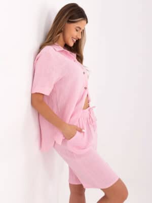 Стилен летен комплект – Светлорозов – 045035