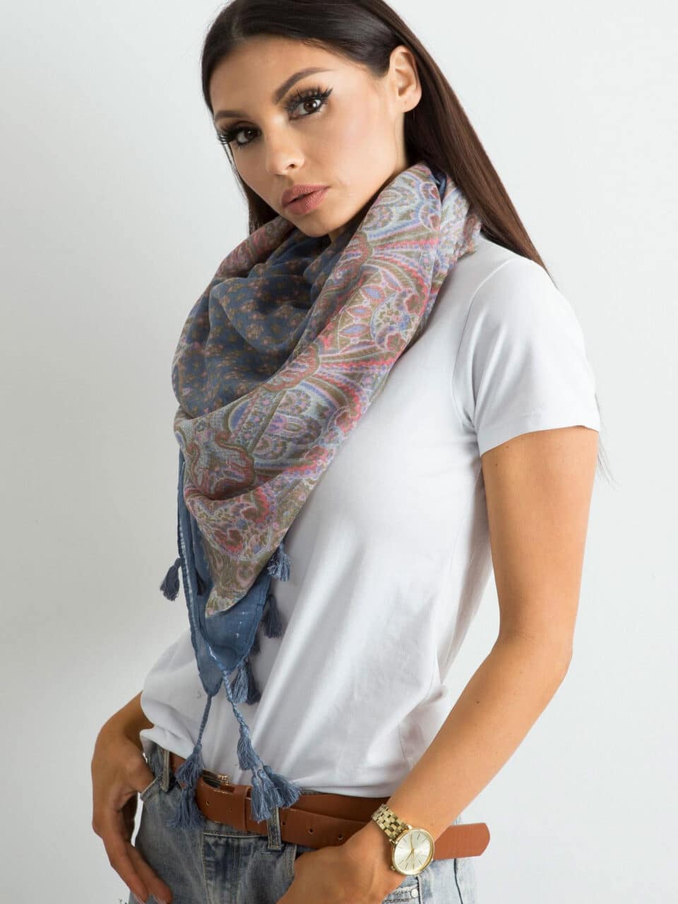 Елегантна шалка – Тъмносин – 956724