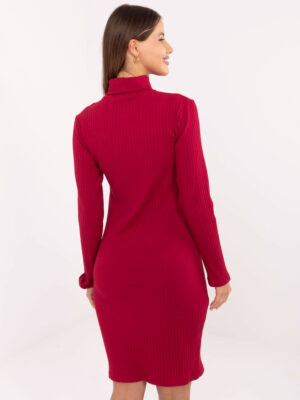 Стилна рокля по тялото – Бордо – 71409