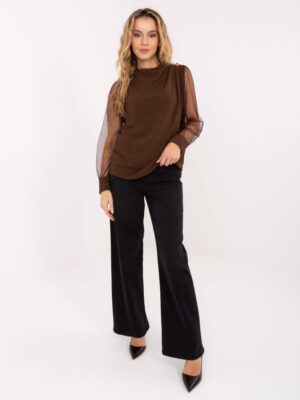 Елегантна блуза – Кафяв – 067082