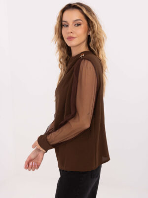 Елегантна блуза – Кафяв – 067082