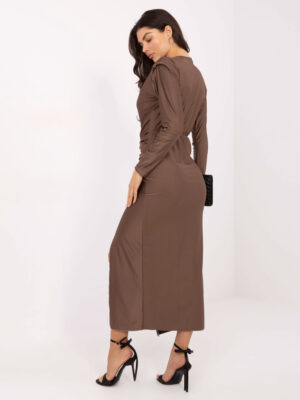 Елегантна вечерна рокля – Тъмнокафява – 064203