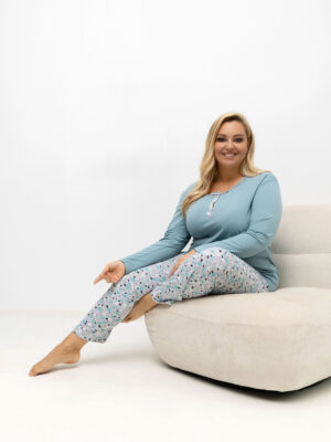 Памучна пижама – Мента – 074486