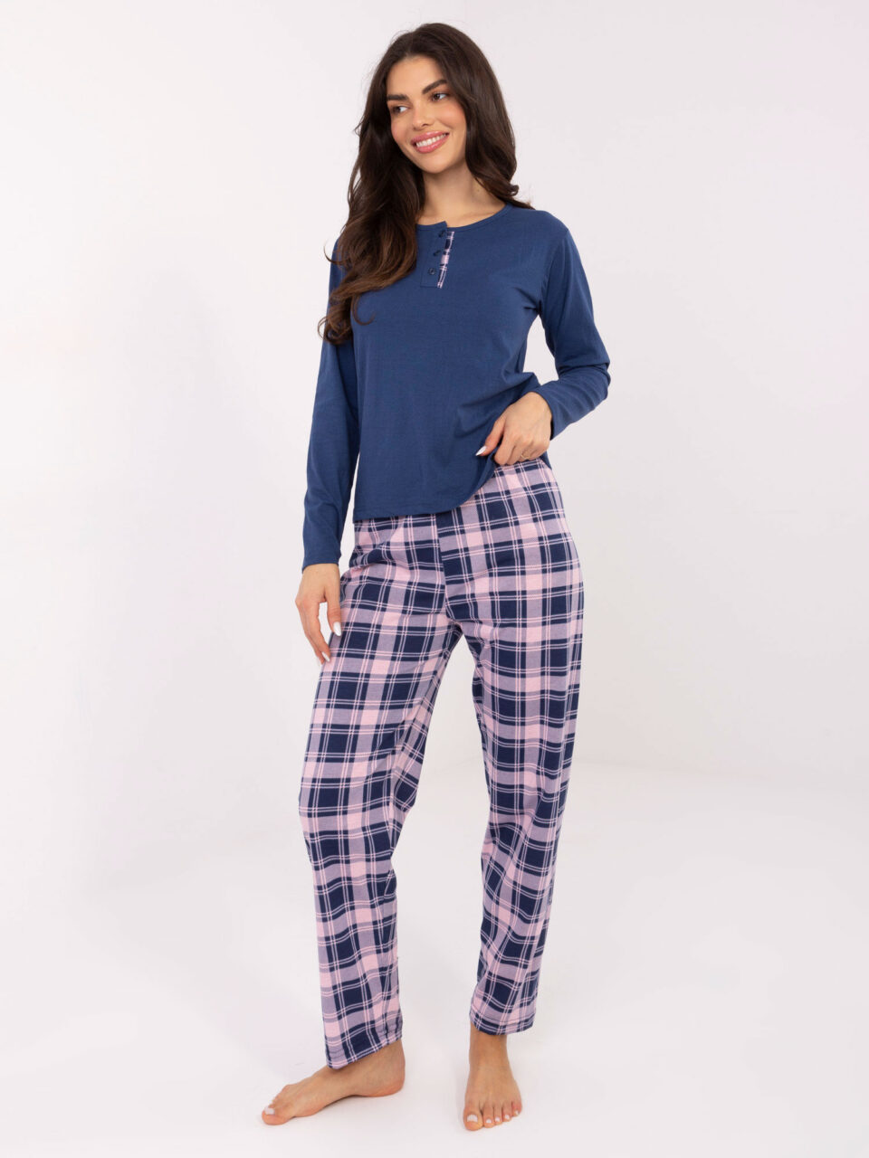 Стилна пижама – Тъмносин – 74561