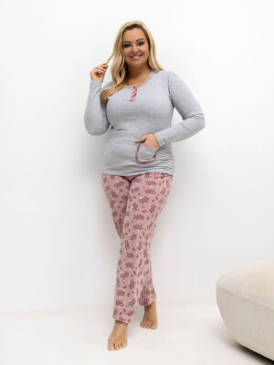 Стилна пижама – Сив – 77852