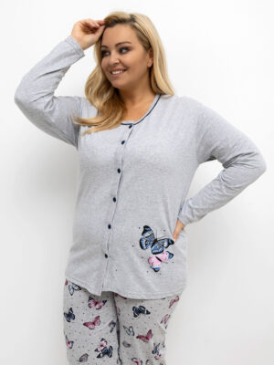 Стилна пижама – Сив – 74844