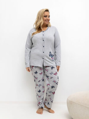 Стилна пижама – Сив – 74844