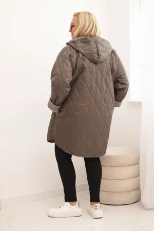 Шикозно яке в макси размери – Капучино – 34534